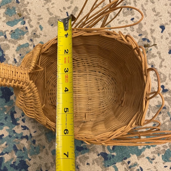 2 Vintage Wicker Duck Bird Shaped Basket Planters Beak Boho Rattan - Picture 8 of 12